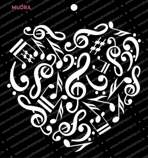 Craft Stencils - Music Heart 6x6 - Mudra