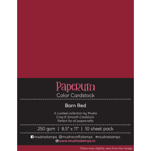 Barn Red Color Cardstock Paper board 250gsm 8.5x11 - Mudra Paperum