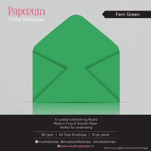 Fern Green Color Envelope for A2 size card - Mudra Paperum