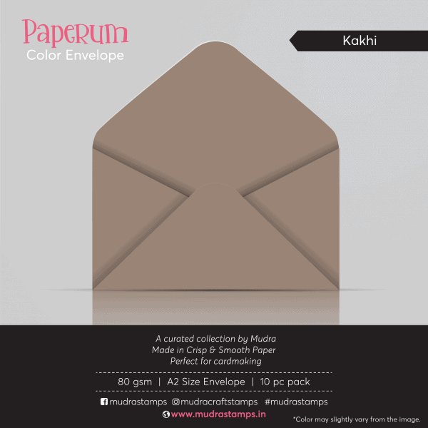 Kakhi Color Envelope for A2 size card - Mudra Paperum