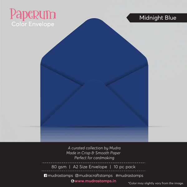 Midnight Blue Color Envelope for A2 size card - Mudra Paperum