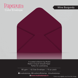 Wine Burgundy Color Envelope for A2 size card - Mudra Paperum