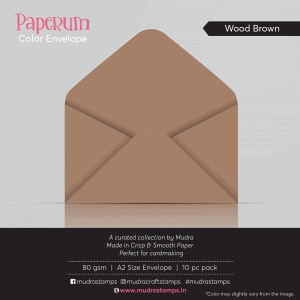 Wood Brown Color Envelope for A2 size card - Mudra Paperum