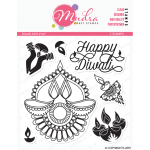 diwali design photopolymer stamp for crafts, arts and DIY by Mudra