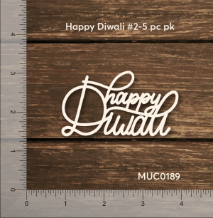 Chipzeb - Happy Diwali #2 - designer chipboard laser cut embellishment by Mudra