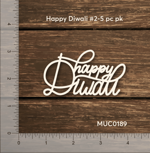 Chipzeb - Happy Diwali #2 - designer chipboard laser cut embellishment by Mudra