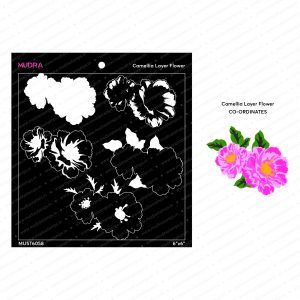 Craft Stencils- Camellia layer Flower 6x6 - Mudra