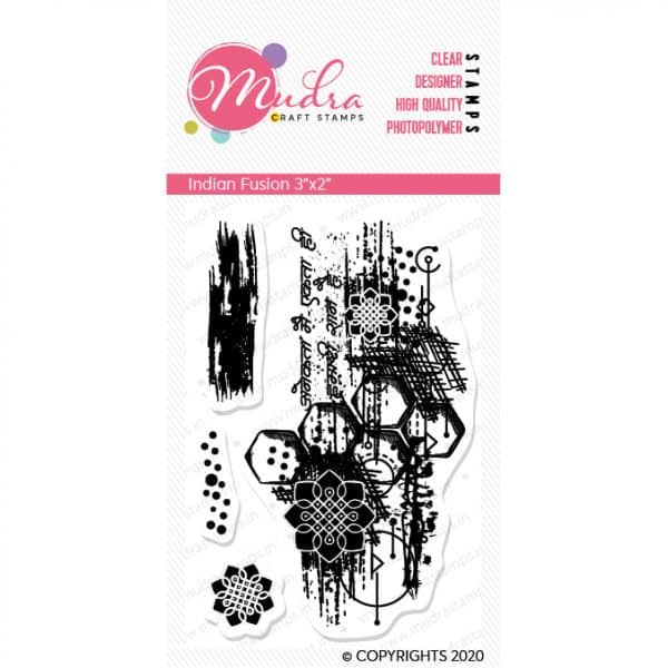 indian fusion design photopolymer stamp for crafts, arts and DIY by Mudra