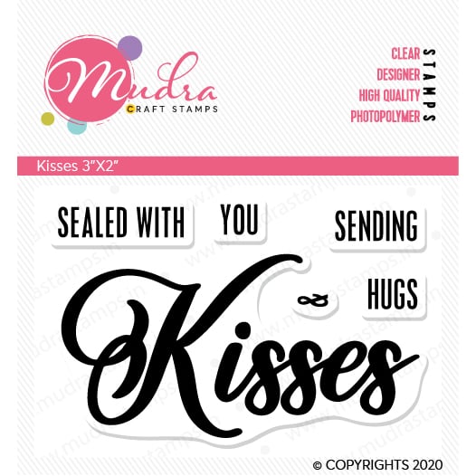 kisses design photopolymer stamp for crafts, arts and DIY by Mudra