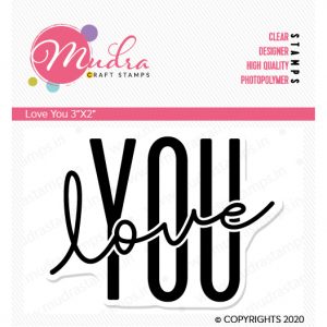 love you design photopolymer stamp for crafts, arts and DIY by Mudra