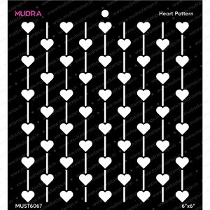 Craft Stencils - Heart Pattern 6x6 - Mudra