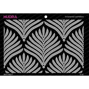 Craft Stencils - Ornamental Leaf Pattern 9x6 - Mudra