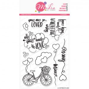 only love design photopolymer stamp for crafts, arts and DIY by Mudra