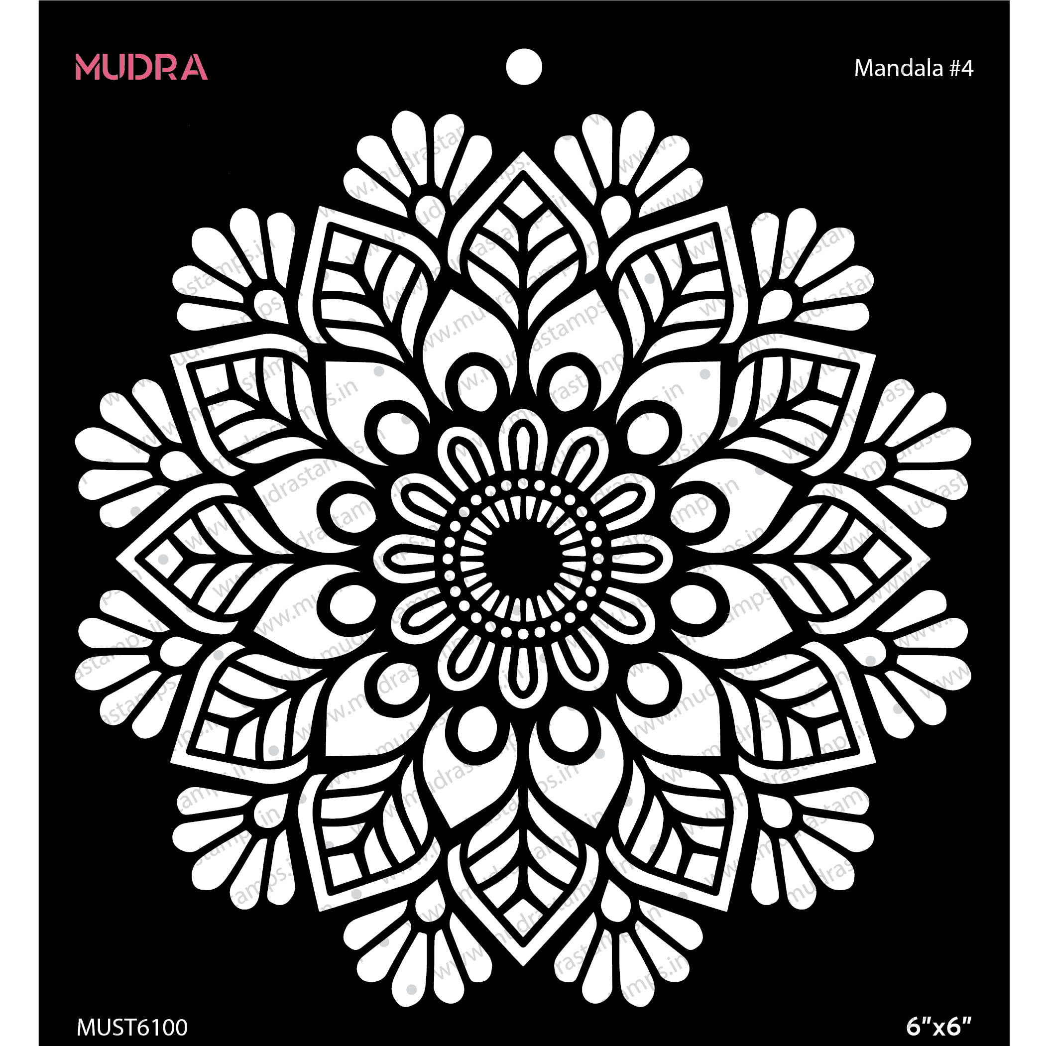 Mudra Stencil – Mandala #4 – Mudra Craft Stamps