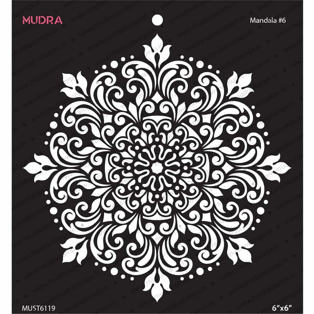 Mudra Stencil – Mandala #6 – Mudra Craft Stamps